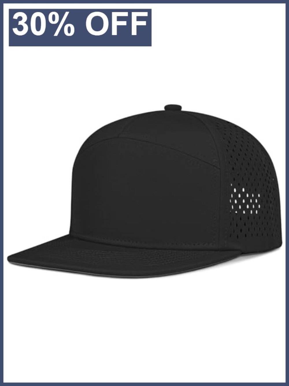 Unisex Performance Flat Brim Trucker Hat 7 Panel Snapback Running Golf